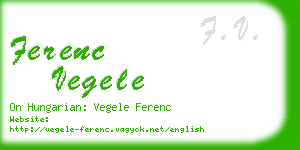 ferenc vegele business card